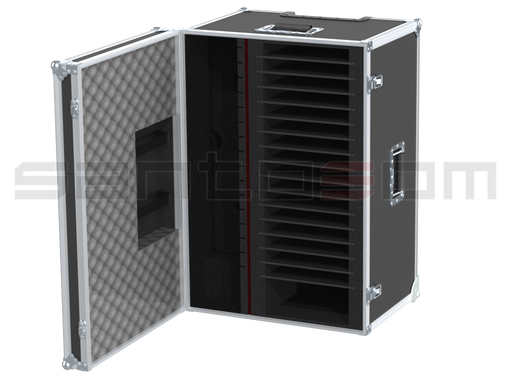 Santosom Flight case, 16x Tablet/PC (300x220x30) w/power