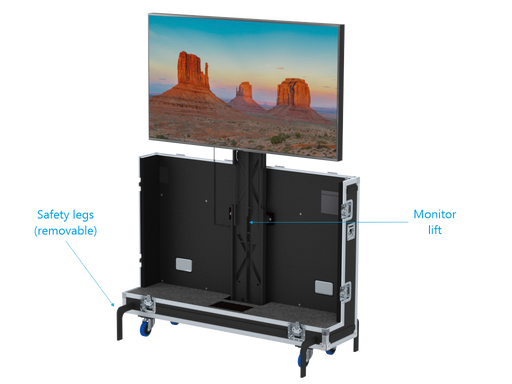 SANTOSOM Display Flight case PRO, 1x Plasma Lift 65" (157x14x98cm UID)