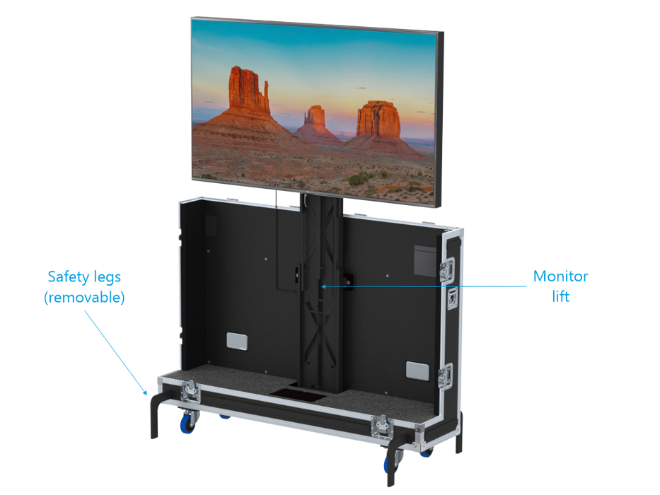 SANTOSOM Display Flight case PRO, 1x Plasma Lift 65" (157x14x98cm UID)