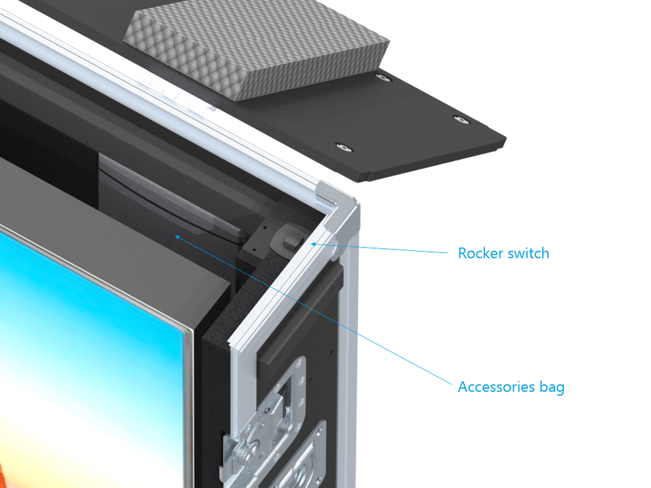 SANTOSOM Display Flight case PRO, 1x Plasma Lift 65" (157x14x98cm UID)