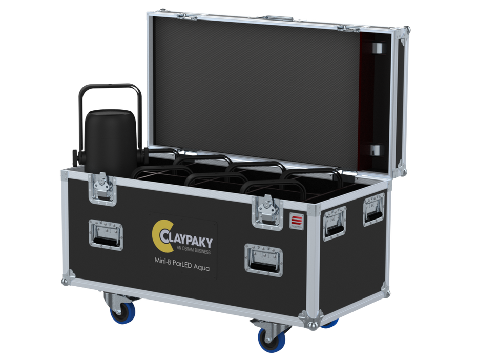 Santosom Flight case PRO-2, 8x Clay Paky Mini-B ParLED Aqua