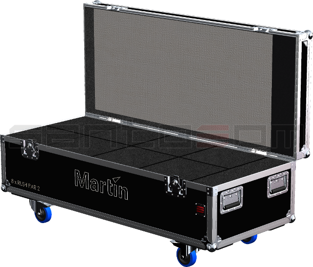 Santosom Projector Flight case, 8x Martin Rush PAR-2 + Access.