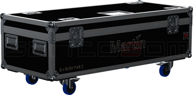 Santosom Projector Flight case, 8x Martin Rush PAR-2 + Access.