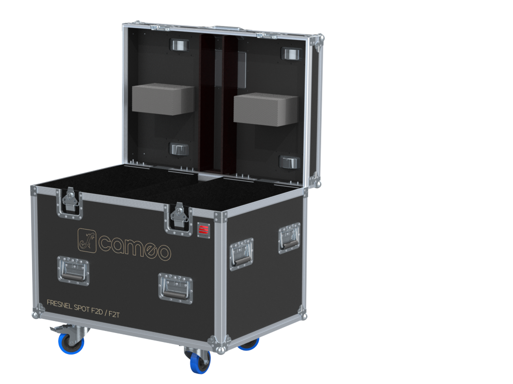 Santosom Projector Flight case, 4x Cameo Fresnel Spot F2D / F2T (clamps on)