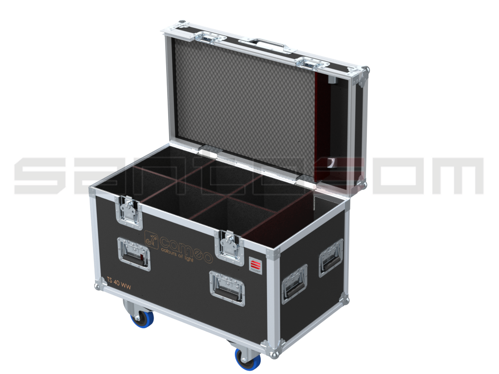Santosom Projector Flight case, 6x CAMEO CLTS40WW, Clamps on 120mm