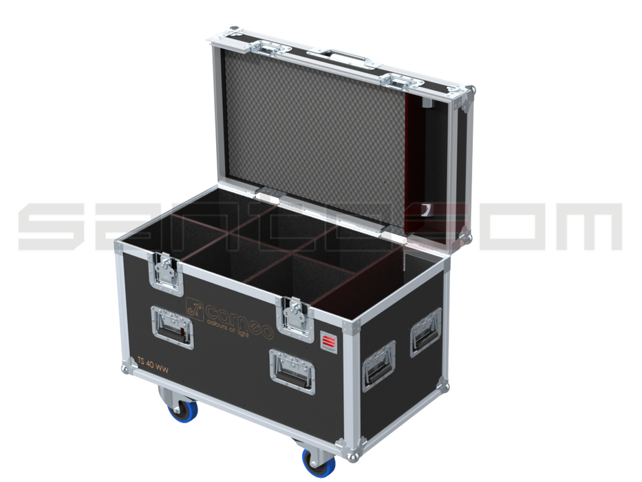 Santosom Projector Flight case, 6x CAMEO CLTS40WW, Clamps on 120mm