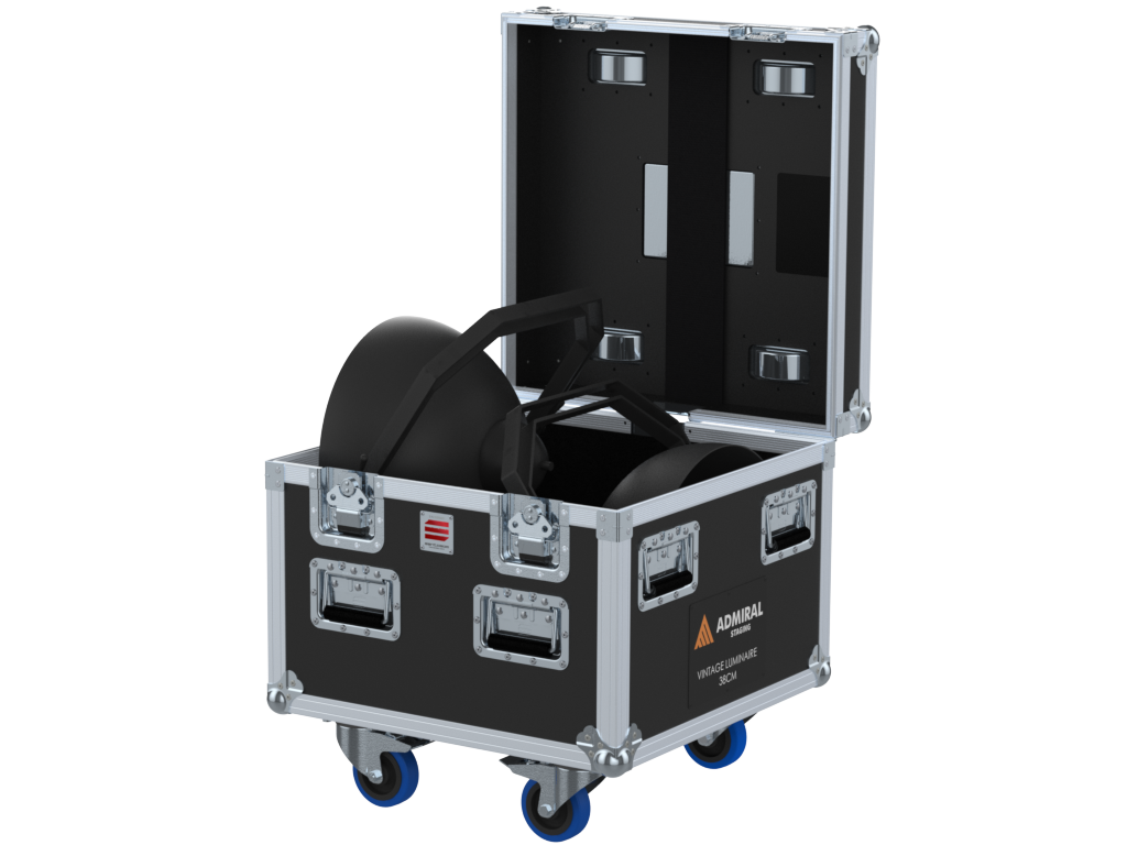 Santosom Projector Flight case PRO, 2x Admiral Staging Vintage Luminaire 38cm