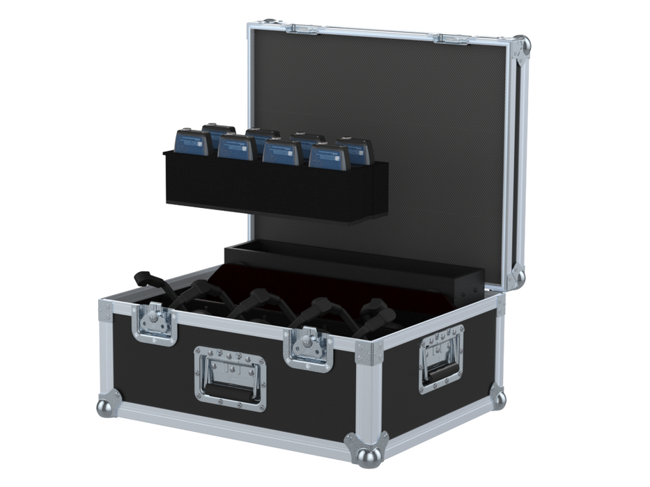 SANTOSOM Flight case PRO, 8x Intercom Station + Beltpacks + Headsets