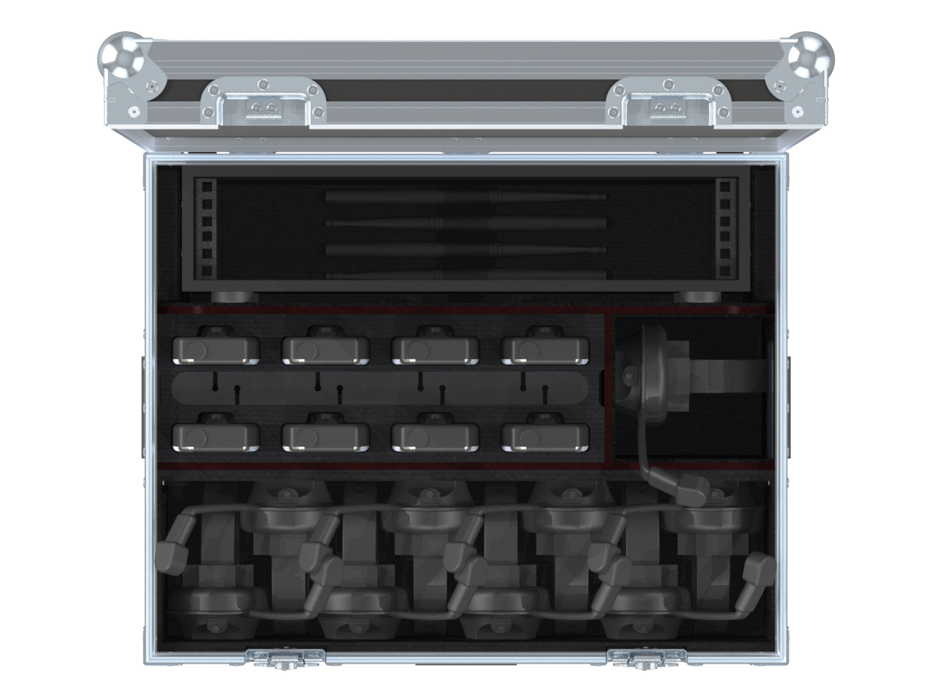 SANTOSOM Flight case PRO, 8x Intercom Station + Beltpacks + Headsets