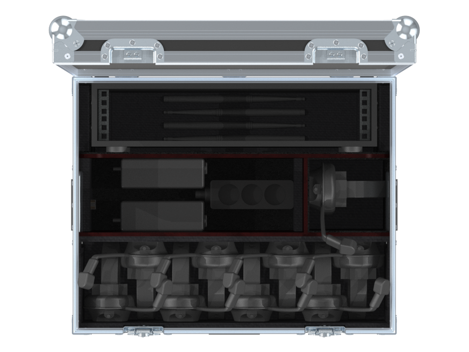 SANTOSOM Flight case PRO, 8x Intercom Station + Beltpacks + Headsets