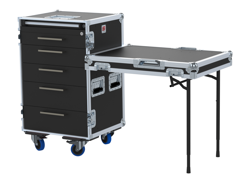 Santosom Road case Serie 100, 16U 5 drawers: 2, 3, 3, 4, 4U