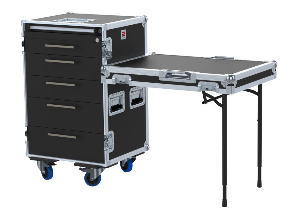 Santosom Road case Serie 100, 16U 5 drawers: 2, 3, 3, 4, 4U