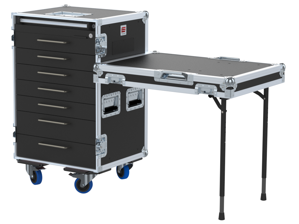 Santosom Roadcase Serie 100, 16U 7 drawers: 2, 2, 2, 2, 2, 3, 3U