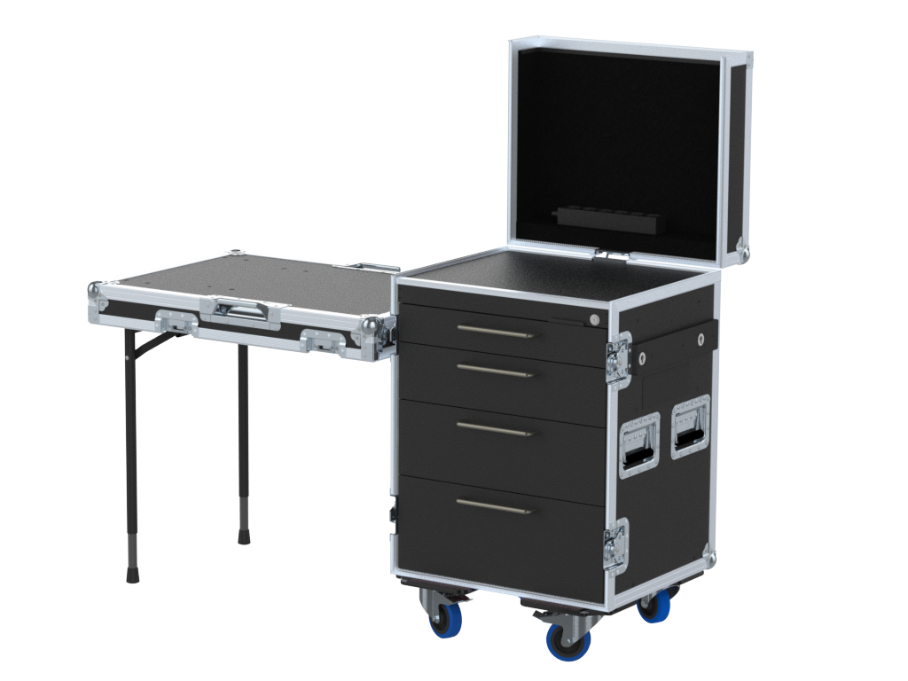 SANTOSOM Roadcase Serie 100, 14U 4 drawers: 2, 3, 4, 5U