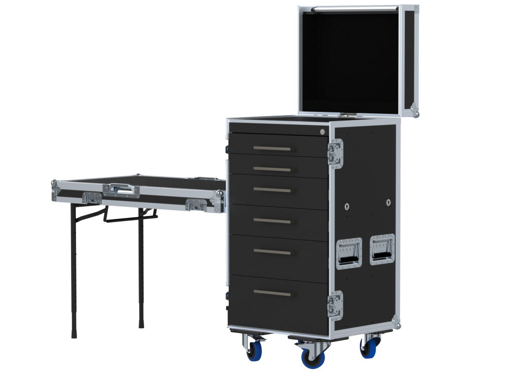 Santosom Road case Serie 120, 19U 6 drawers: 2, 2, 3, 3, 4, 5U