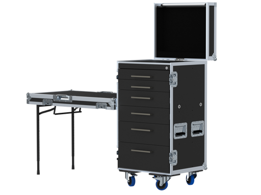 Santosom Road case Serie 120, 19U 6 drawers: 2, 2, 3, 3, 4, 5U