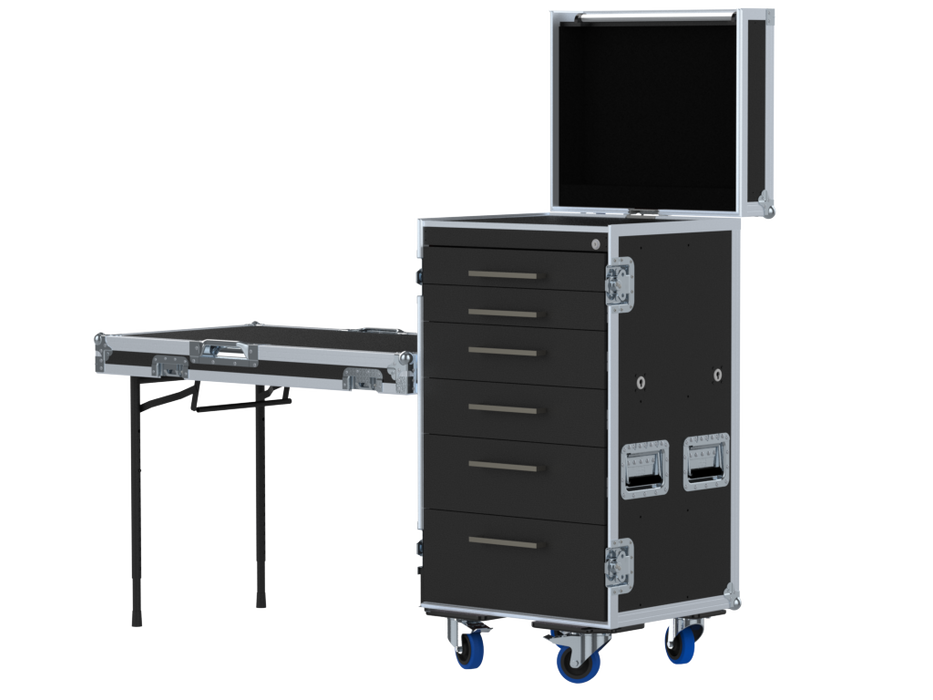 Santosom Road case Serie 120, 19U 6 drawers: 2, 2, 3, 3, 4, 5U