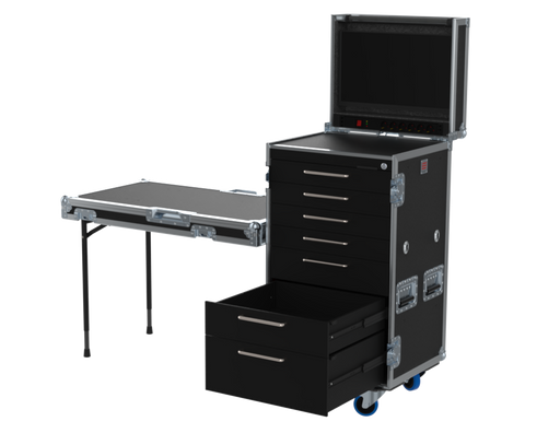 SANTOSOM Roadcase Roadcase Serie 120, 19U 7 drawers + Vesa for monitor