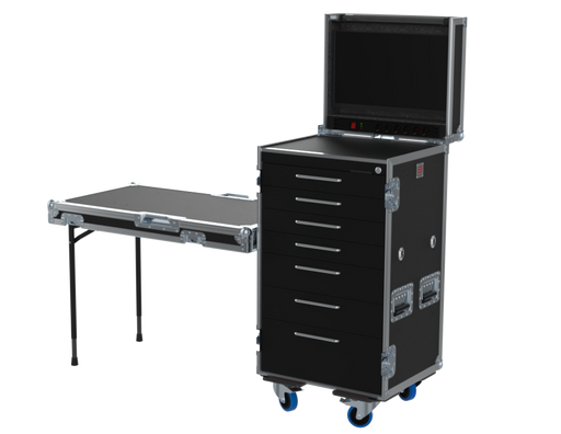 SANTOSOM Roadcase Roadcase Serie 120, 19U 7 drawers + Vesa for monitor