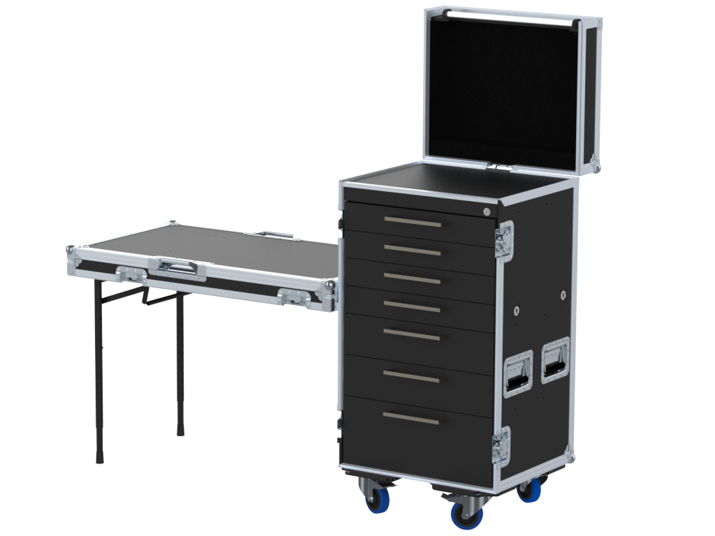 Santosom Roadcase Roadcase Serie 120, 19U 7 drawers: 2, 2, 2, 2, 3, 3, 5U