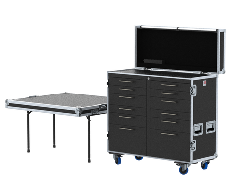 Santosom Road case Serie 120, 19U 12 drawers