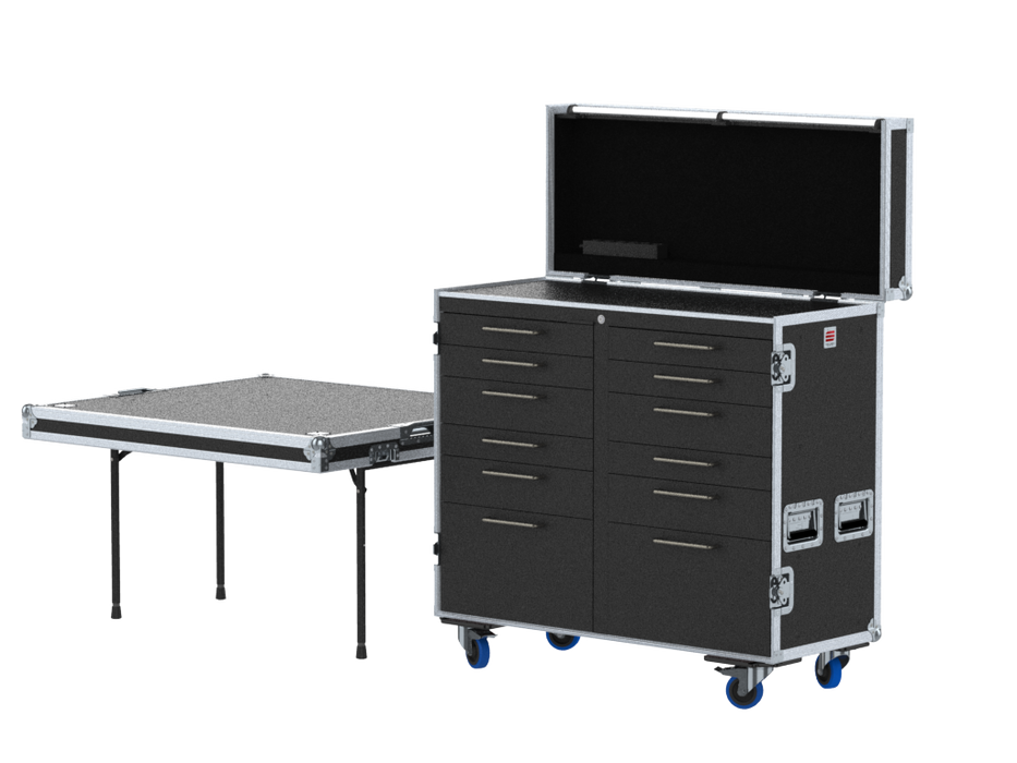 Santosom Road case Serie 120, 19U 12 drawers