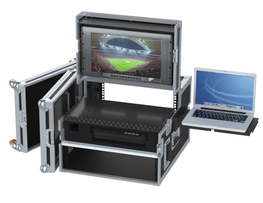 Santosom Flight case Regie 4, Roland VR-4HD+LCD+19" 3U