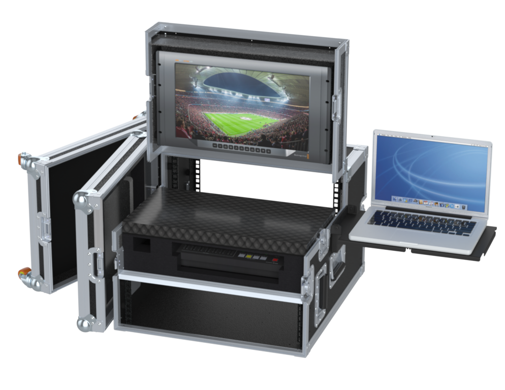 Santosom Flight case Regie 4, Roland VR-4HD+LCD+19" 3U