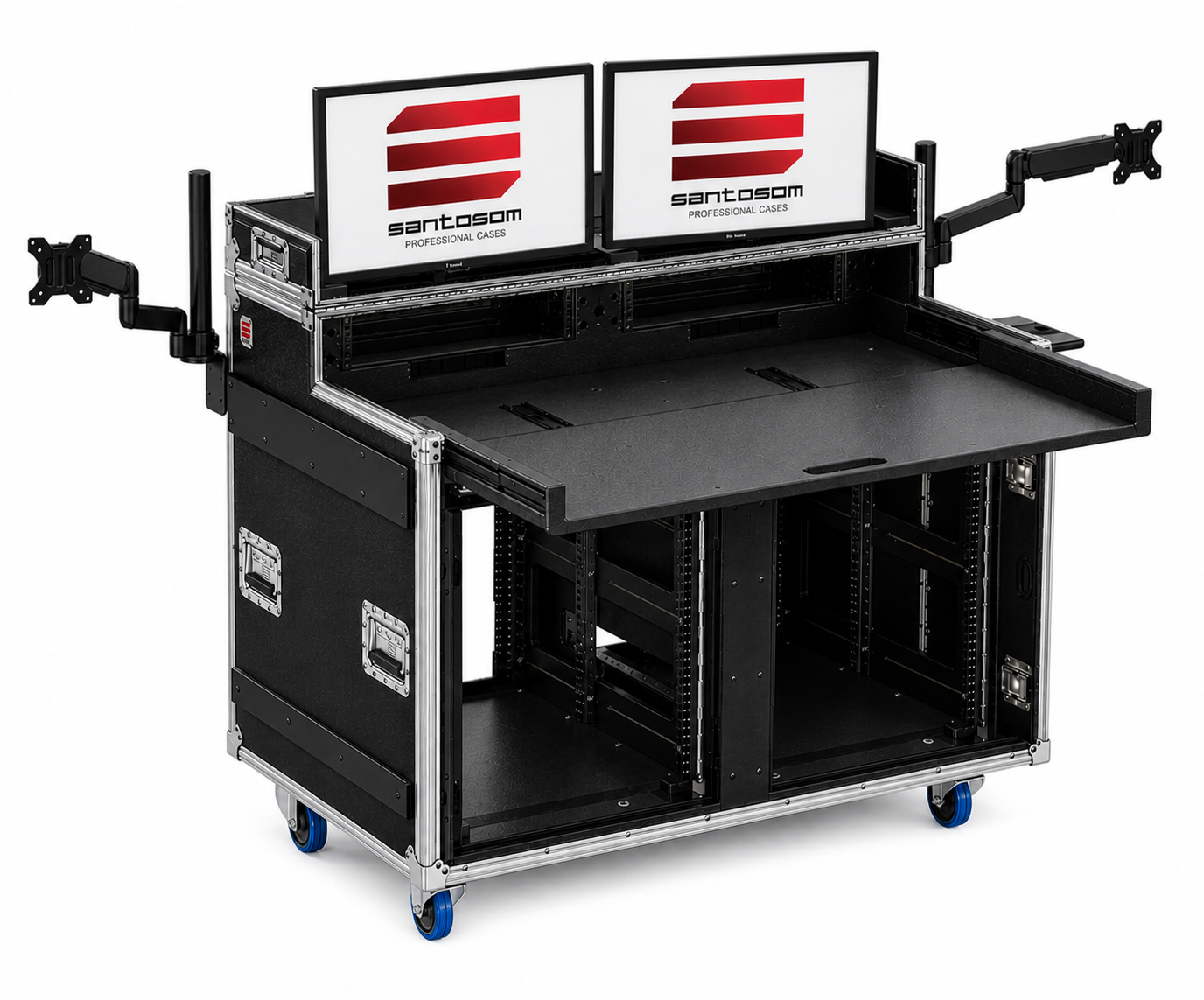 SANTOSOM Regie Double Side Sliding-Rack 130.80.100, 12+2U