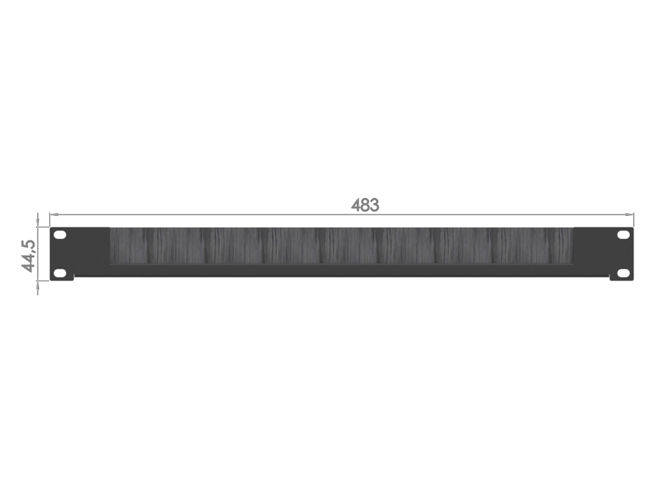 SANTOSOM HARDWARE Rack Panel 1U, 1x Brush Strip