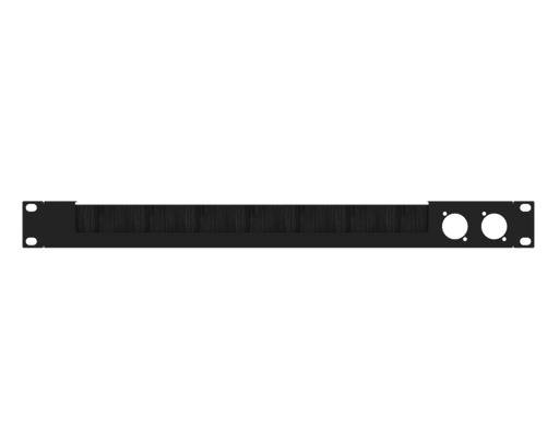 SANTOSOM HARDWARE Rack Panel 1U, with window for brush strip, 2x D-Size