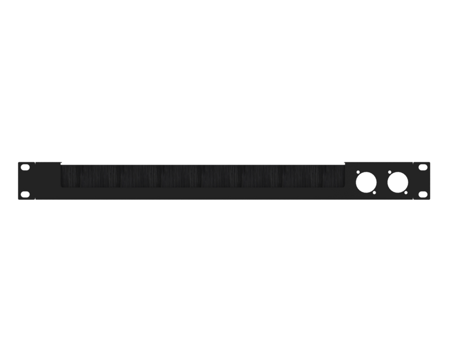 SANTOSOM HARDWARE Rack Panel 1U, with window for brush strip, 2x D-Size