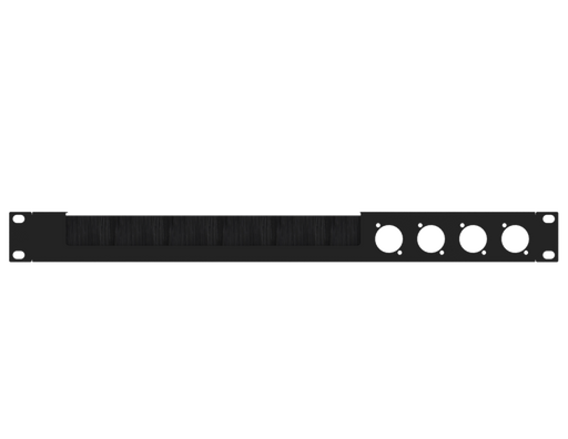 SANTOSOM HARDWARE Painel de Rack 1U com janela para escova, 4x D-Size