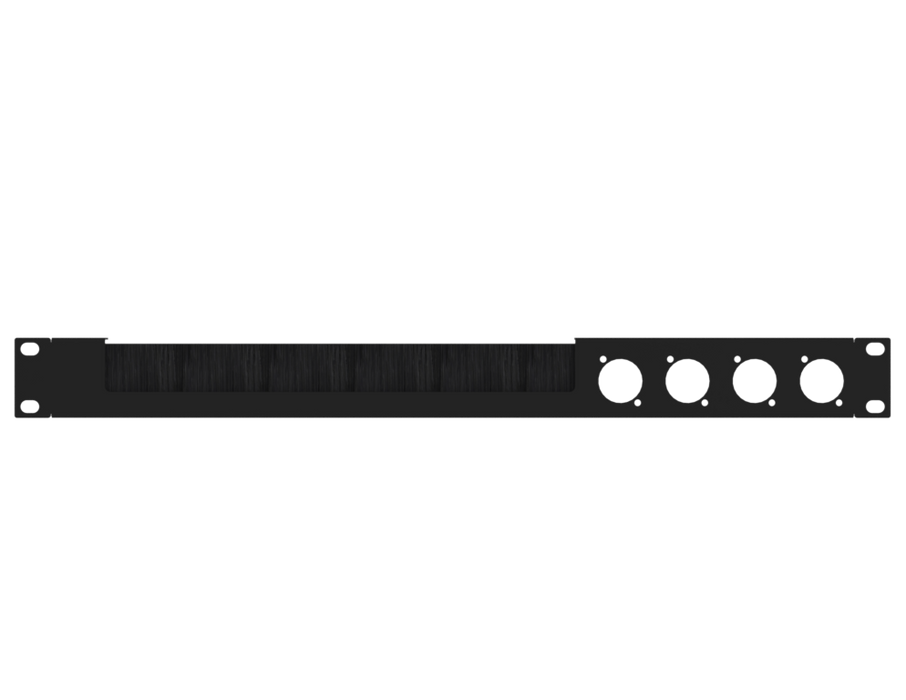 SANTOSOM HARDWARE Painel de Rack 1U com janela para escova, 4x D-Size