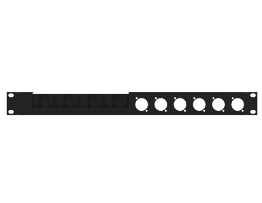 SANTOSOM HARDWARE Painel de Rack 1U com janela para escova, 6x D-Size