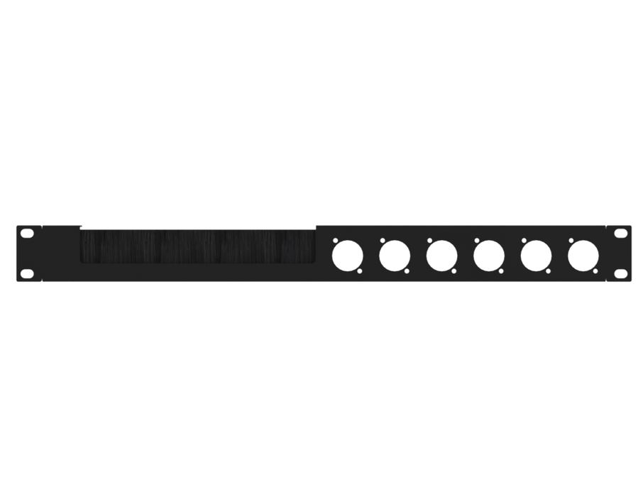 SANTOSOM HARDWARE Painel de Rack 1U com janela para escova, 6x D-Size
