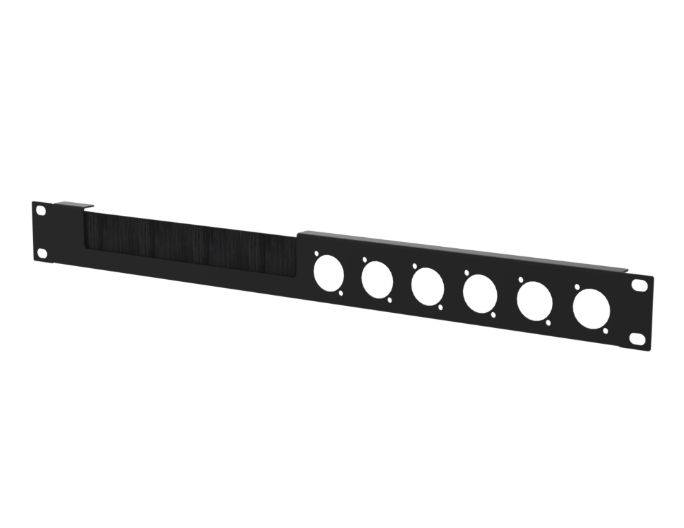 SANTOSOM HARDWARE Painel de Rack 1U com janela para escova, 6x D-Size