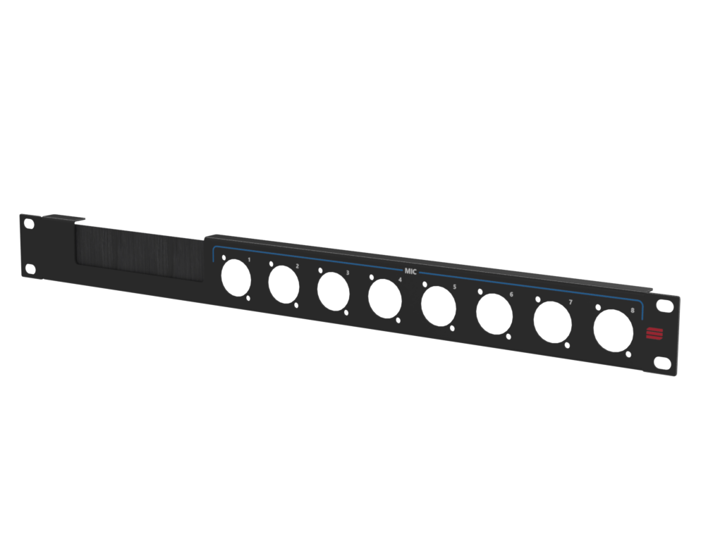 SANTOSOM HARDWARE Painel de Rack 1U, with UV imprints (MIC 1-8)