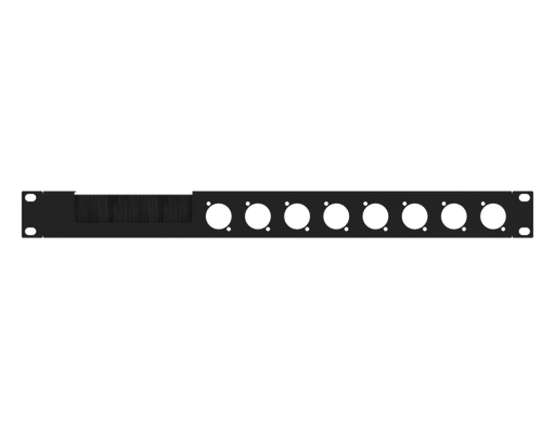 SANTOSOM HARDWARE Painel de Rack 1U com janela para escova, 8x D-Size