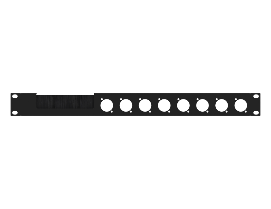 SANTOSOM HARDWARE Painel de Rack 1U com janela para escova, 8x D-Size
