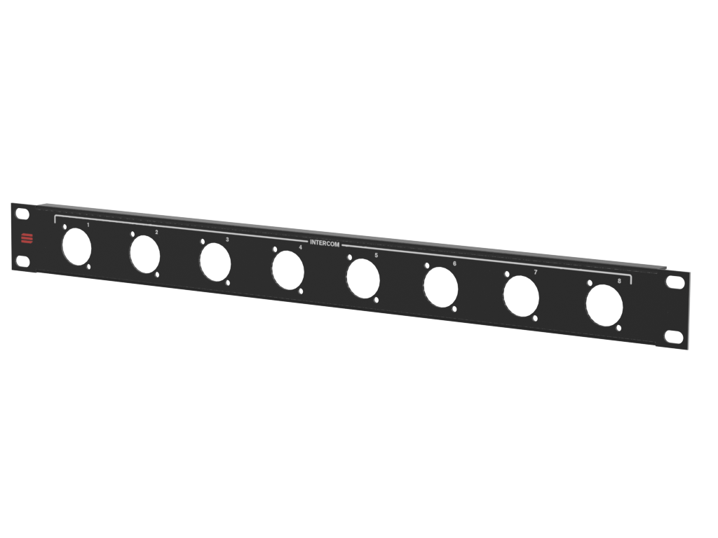 Santosom HARDWARE Rack Panel 1U, 8 D-Size (Intercom 1-8)