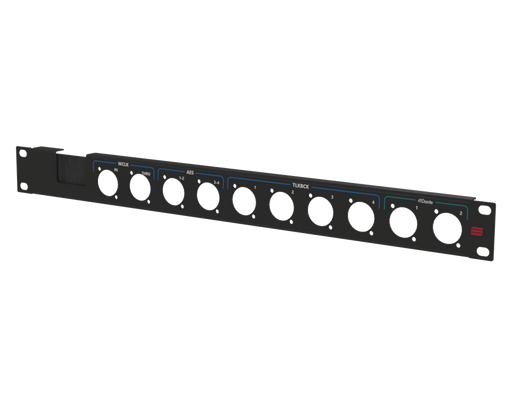 Adam Hall HARDWARE Rack Panel 2U, printed, (WCLC, AES, TLKBCK, DANTE)