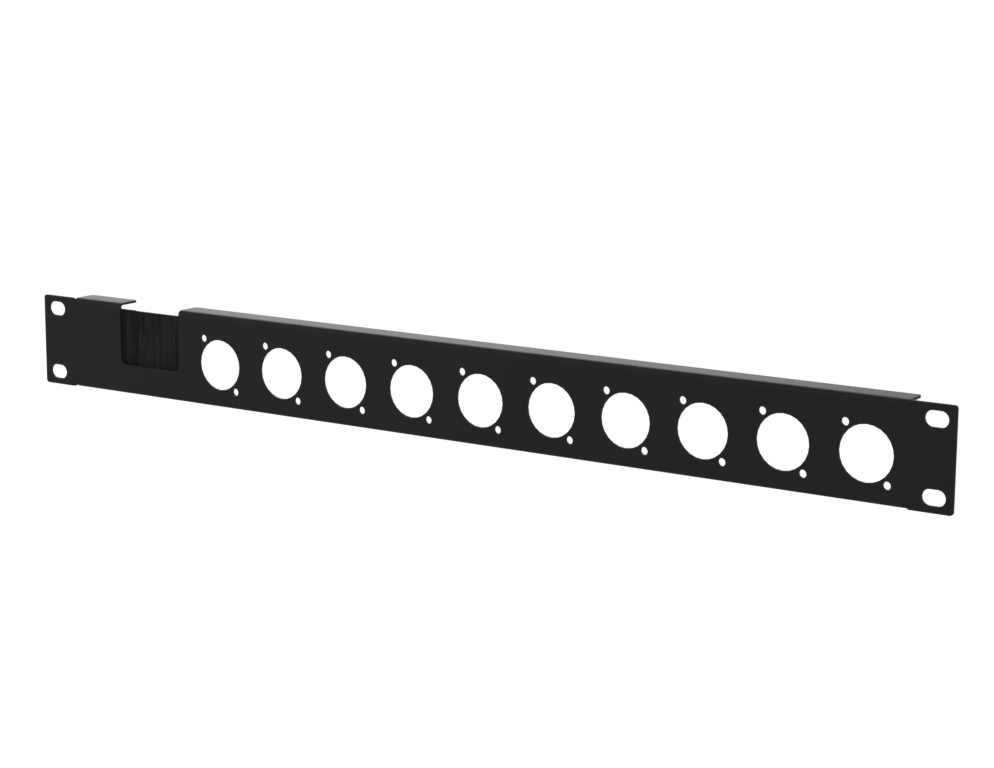 SANTOSOM HARDWARE Painel de Rack 1U com janela para escova, 10x D-Size