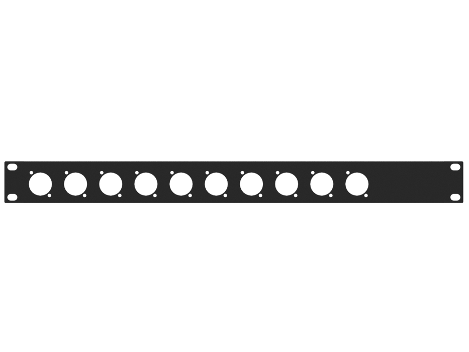 Adam Hall HARDWARE Rack Panel 1U, 10x D-Size (10+0)