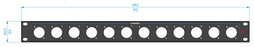 Santosom HARDWARE Rack Panel 1U, 12x D-Size (1-12)
