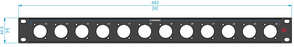 Santosom HARDWARE Rack Panel 1U, 12x D-Size (13-24)