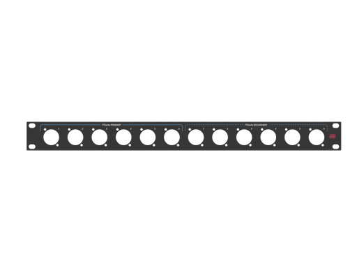 Santosom HARDWARE Rack Panel 1U, 12x D-Size (Dante P+S 1-6)