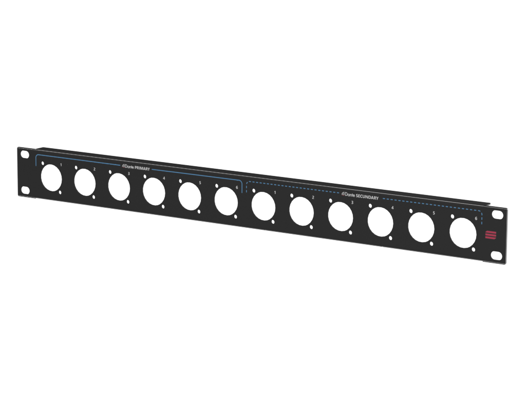 Santosom HARDWARE Rack Panel 1U, 12x D-Size (Dante P+S 1-6)