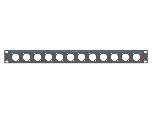 Santosom HARDWARE Rack Panel 1U, 12x D-Size IN (1-12)