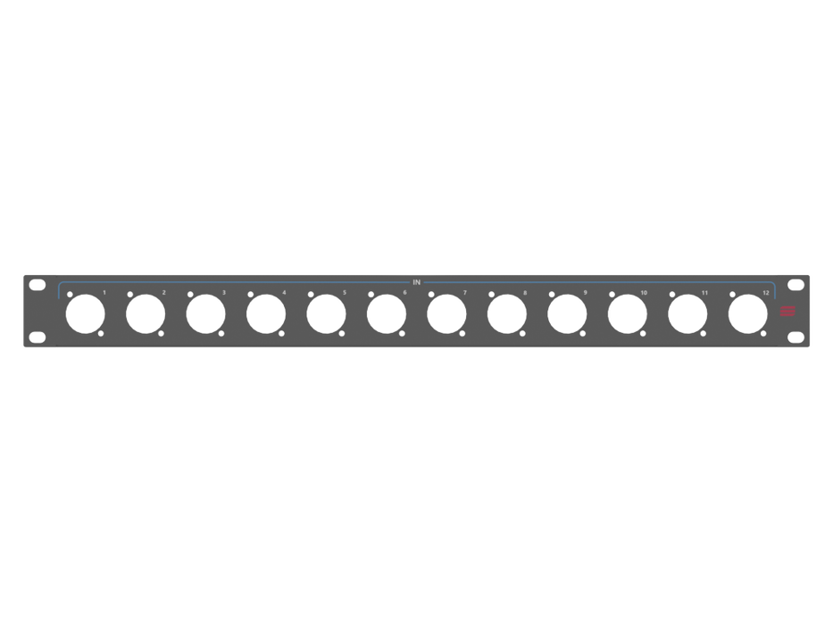 Santosom HARDWARE Rack Panel 1U, 12x D-Size IN (1-12)